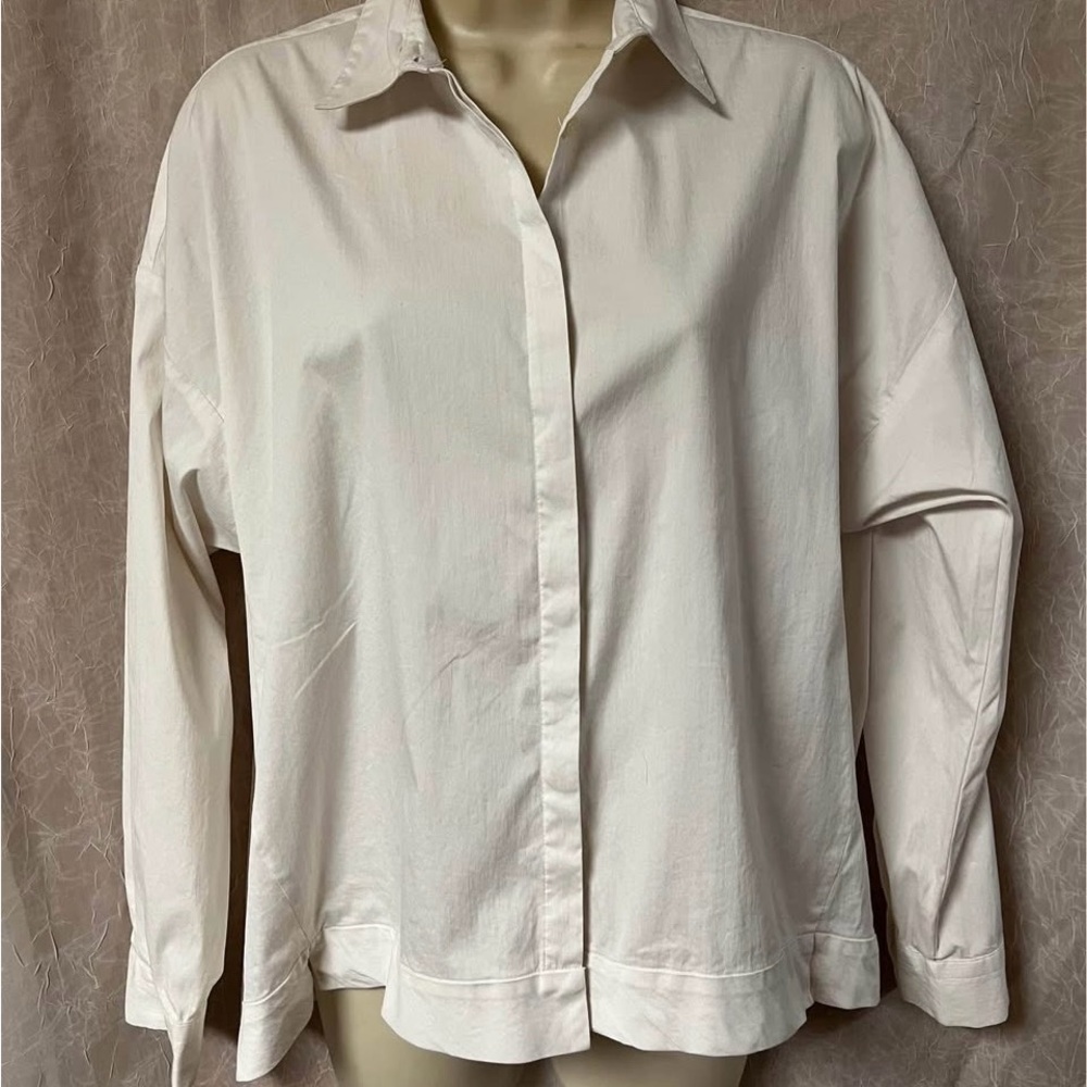 LOFT Women's White Button-Up Top